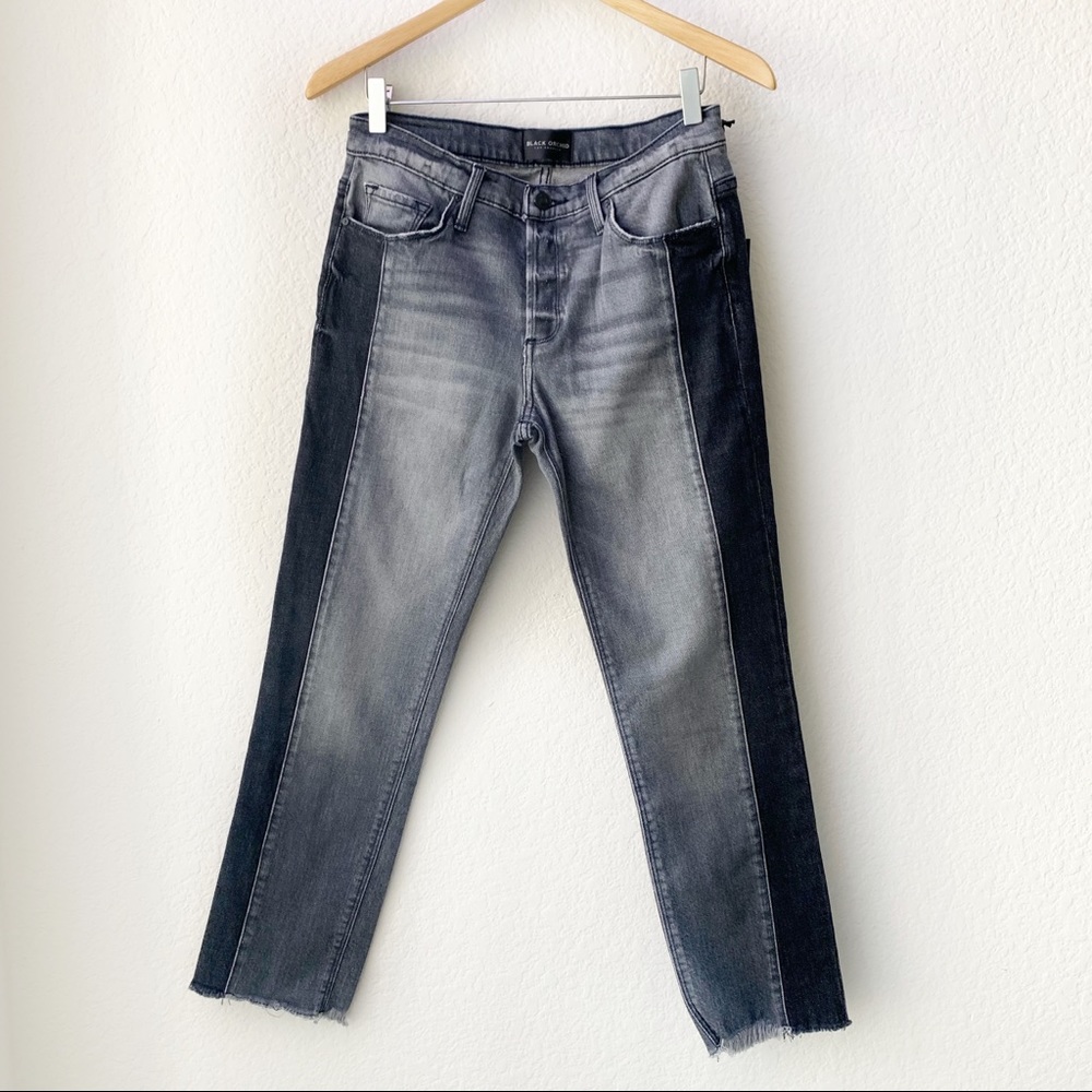 Black Orchid Side Panel Boyfriend Jeans Raw Hem - Picture 2 of 8